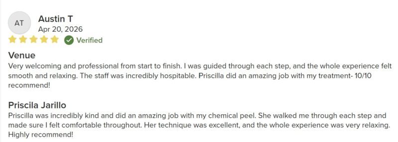 Austin T. % star review for Core Wellness Studio