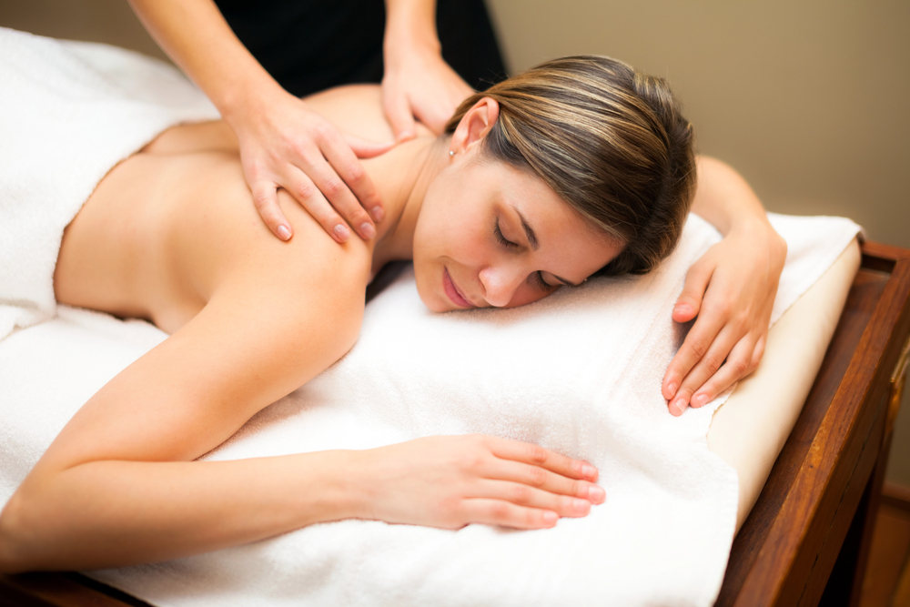 Woman enjoying a body massage